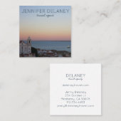 リスボンポルトガルシティサンセットフォトトラベルツーリズム スクエア名刺 (正面/裏面)