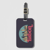 リスボンポルトガルシティスカイラインヴィンテージ街並 ラゲッジタグ (正面縦)