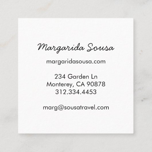 リスボンポルトガルシティヨーロッパフォトトラベルツーリズム スクエア名刺 (裏面)