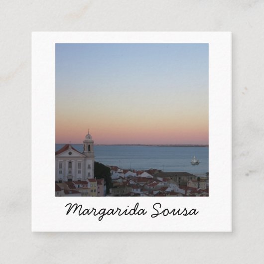 リスボンポルトガルシティヨーロッパフォトトラベルツーリズム スクエア名刺 (正面)