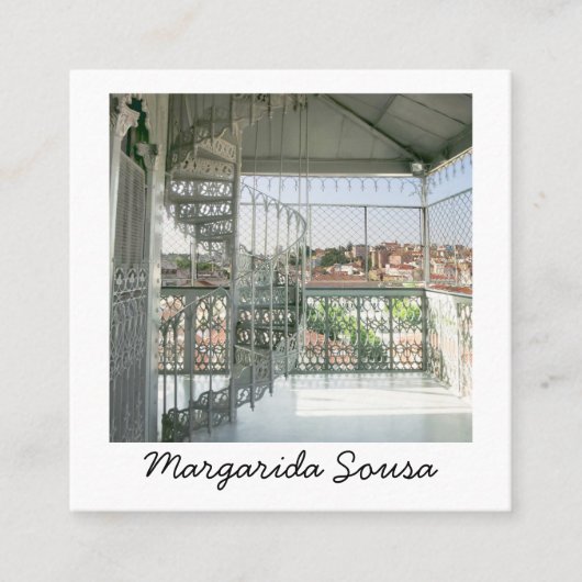 リスボンポルトガルシティヨーロッパフォトトラベルツーリズム スクエア名刺 (正面)