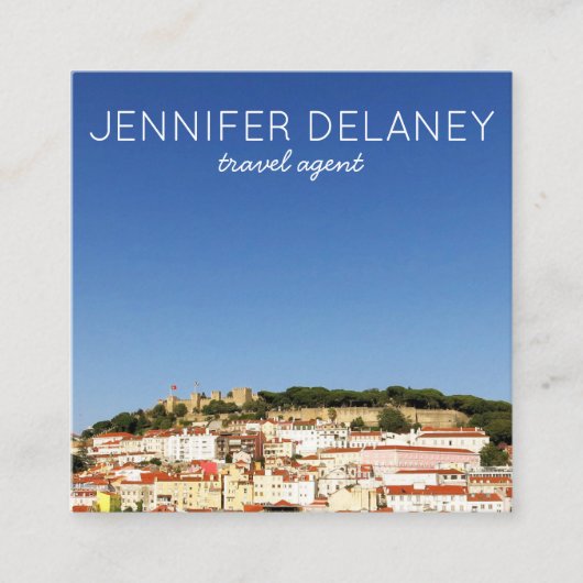 リスボンポルトガルシティヨーロッパフォトトラベルツーリズム スクエア名刺 (正面)