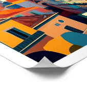 リスボンポルトガルトラベル芸術的カラフル ポスター (角)