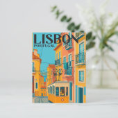 リスボンポルトガルトラムヴィンテージトラベル ポストカード (スタンド正面)