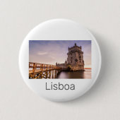 リスボンポルトガルトーレデベレムサンセットホリデー 缶バッジ (正面)