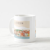 リスボンポルトガルパステルトラベルデザイン コーヒーマグカップ (正面左)