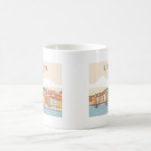 リスボンポルトガルパステルトラベルデザイン コーヒーマグカップ (中央)