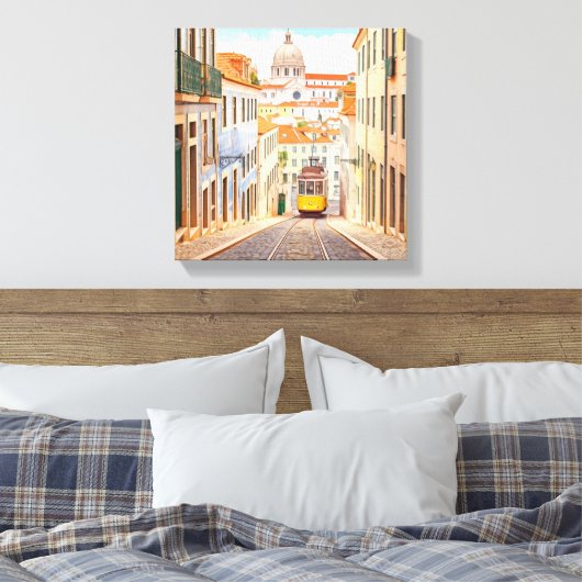 リスボンポルトガルパンテオンアルファマウォーターカラー キャンバスプリント (インサイチュ (寝室))