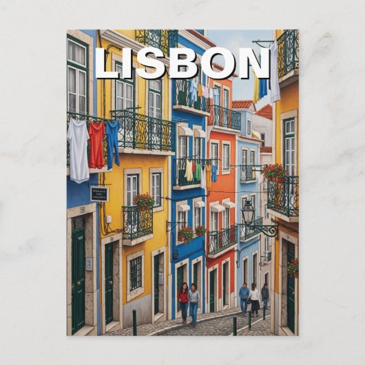 リスボンポルトガルパンテオンアルファマウォーターカラー ポストカード (正面)