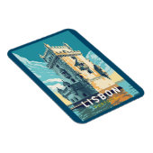 リスボンポルトガルベレムタワートラベルアートヴィンテージ マグネット (右側)