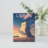 リスボンポルトガルモニュメントオブザディスカバリーサンセット ポストカード (スタンド正面)