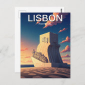 リスボンポルトガルモニュメントオブザディスカバリーサンセット ポストカード (正面/裏面)