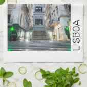 リスボンポルトガルレトロエレベータホリデーサミナリー キッチンタオル (折り畳み)