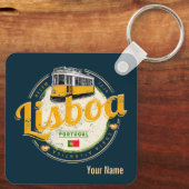 リスボンポルトガルレトロトラムヴィンテージ土産 キーホルダー (裏面)