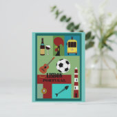 リスボンポルトガルヴィンテージトラベルアートポストカード ポストカード (スタンド正面)