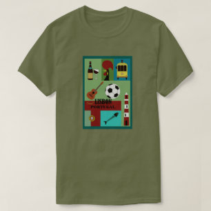 リスボンポルトガルヴィンテージトラベルアート Tシャツ