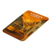 リスボンポルトガルヴィンテージトラベルイエロートラム マグネット (左側)