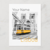 リスボンポルトガルヴィンテージホリデートラムスベニュー シーズンポストカード (正面)