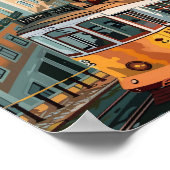 リスボンポルトガルヴィンテージレトロ旅行イラストレーション ポスター (角)