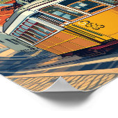 リスボンポルトガルヴィンテージレトロ旅行イラストレーション ポスター (角)