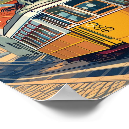 リスボンポルトガルヴィンテージレトロ旅行イラストレーション ポスター (角)