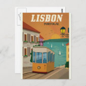 リスボンポルトガルヴィンテージ旅行はがき ポストカード (正面/裏面)