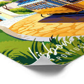 リスボンポルトガルヴィンテージ旅行イラストレーション ポスター (角)