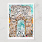 リスボンポルトガル有名な旅行プレイスウォーターカラー ポストカード (正面)
