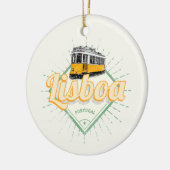 リスボンポルトガルwithレトロトラムヴィンテージホリデイ セラミックオーナメント (左)