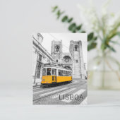 リスボンレトロトラムポルトガルヴィンテージ路面電車 シーズンポストカード (スタンド正面)