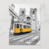 リスボンレトロトラムポルトガルヴィンテージ路面電車 シーズンポストカード (正面)