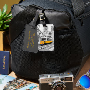 リスボンレトロトラムポルトガルヴィンテージ路面電車 ラゲッジタグ