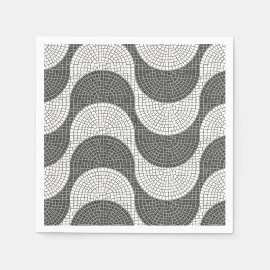 リスボンロッシオポルトガルの石畳カルサダ スタンダードカクテルナプキン (正面)