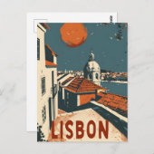 リスボンヴィンテージトラベルアドアート ポストカード (正面/裏面)