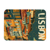 リスボンヴィンテージトラベルアドアート マグネット (横)