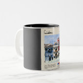 リスボンヴィンテージ水彩旅行 ツートーンマグカップ (正面左)