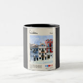 リスボンヴィンテージ水彩旅行 ツートーンマグカップ (中央)