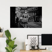 リスボン伝統的トラムブラック&ホワイト ポスター (ホームオフィス)