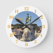 リスボン国王ホセ1世の騎馬像 ラウンド壁時計 (正面)