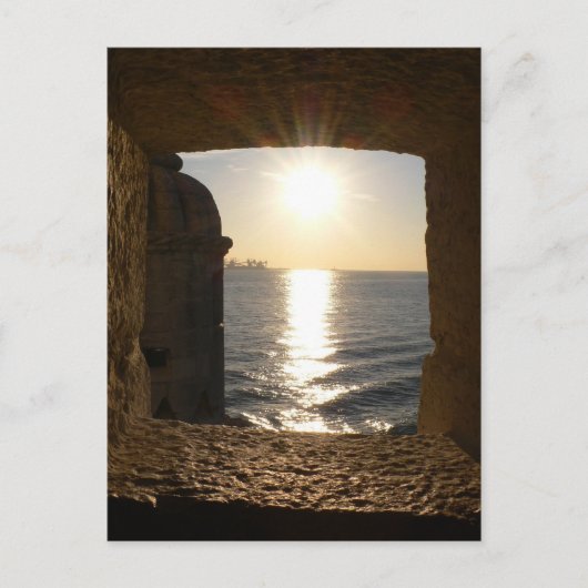 リスボン塔の夕日 ポストカード (正面)