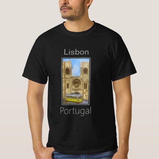 リスボン大聖堂,リスボン,ポルトガル Tシャツ (正面)
