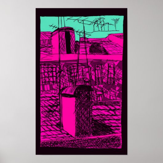 リスボン屋根 ポスター (正面)