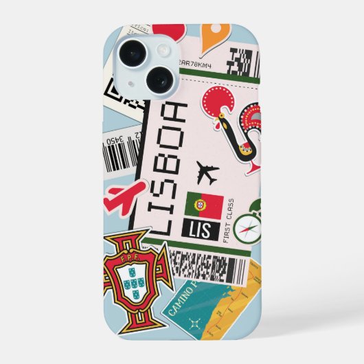 リスボン搭乗券 iPhone 15ケース (裏面)