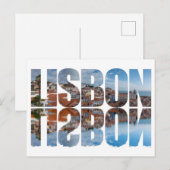 リスボン文字は反射と古い街並みを構成 ポストカード (正面/裏面)