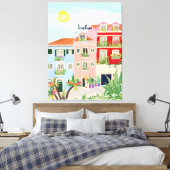 リスボン旅行カラフル キャンバスプリント (インサイチュ (寝室))