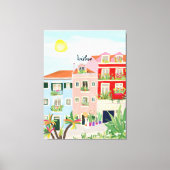 リスボン旅行カラフル キャンバスプリント (正面)