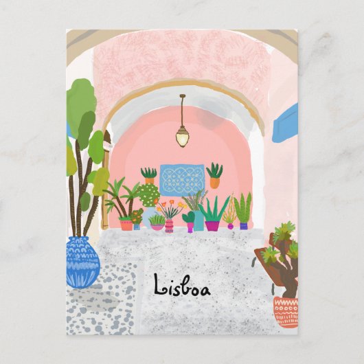 リスボン旅行カラフル ポストカード (正面)