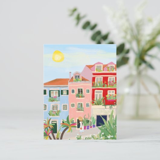 リスボン旅行カラフル ポストカード (スタンド正面)