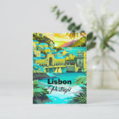 リスボン旅行絵葉書アート, ポルトガル旅行アート, L ポストカード (スタンド正面)