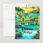 リスボン旅行絵葉書アート, ポルトガル旅行アート, L ポストカード (正面/裏面)